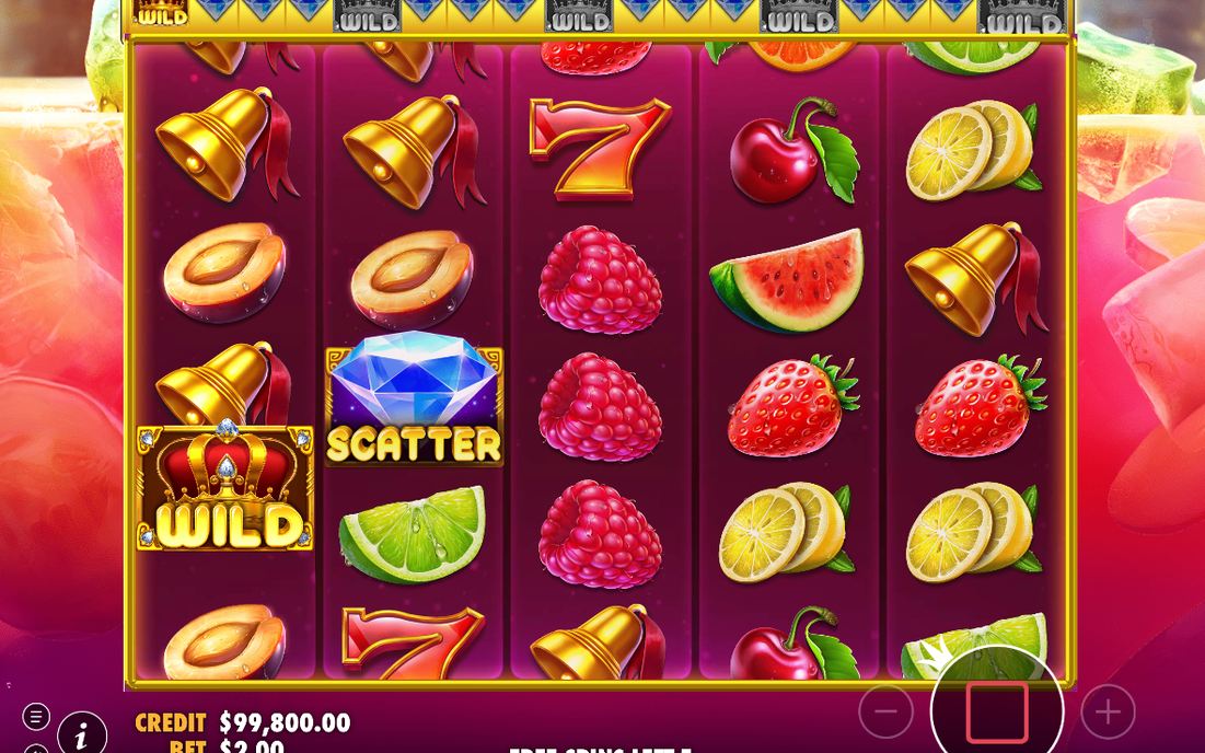 Free Spins board with the roaming WILD at 1x1