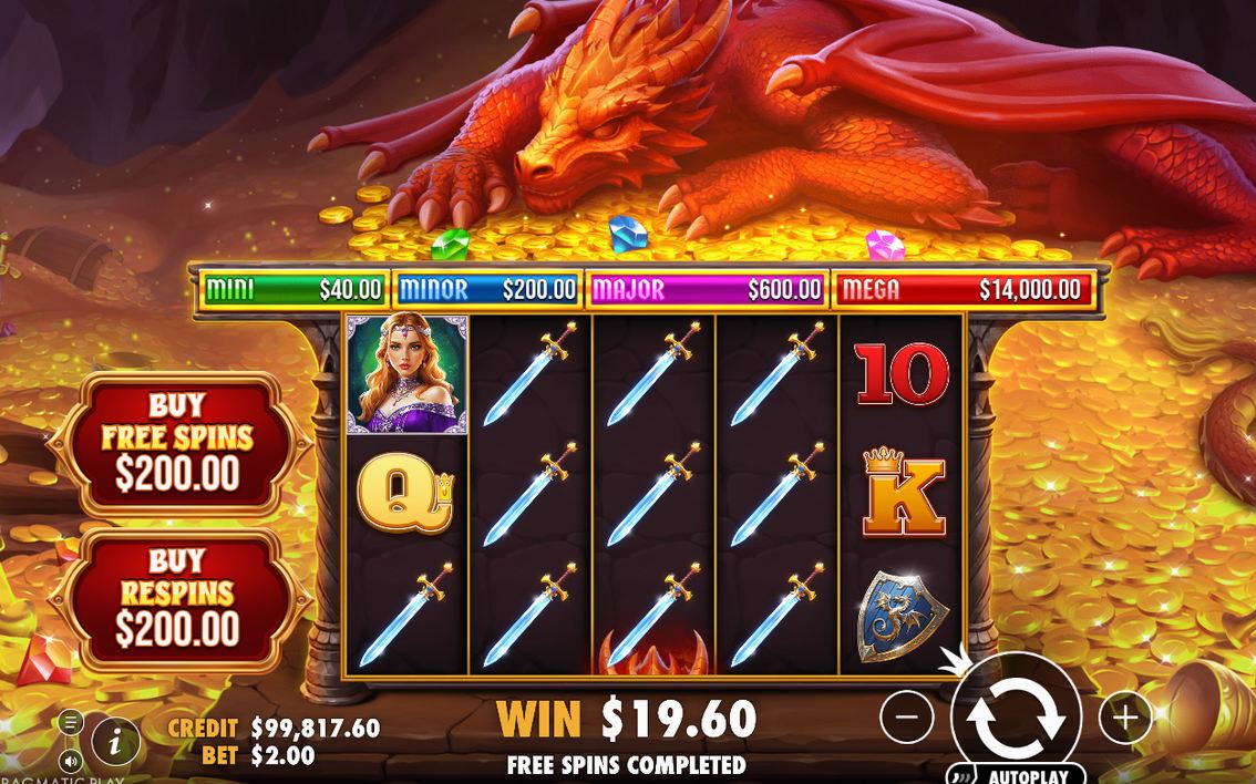 Winning spin with the payout shown in A$